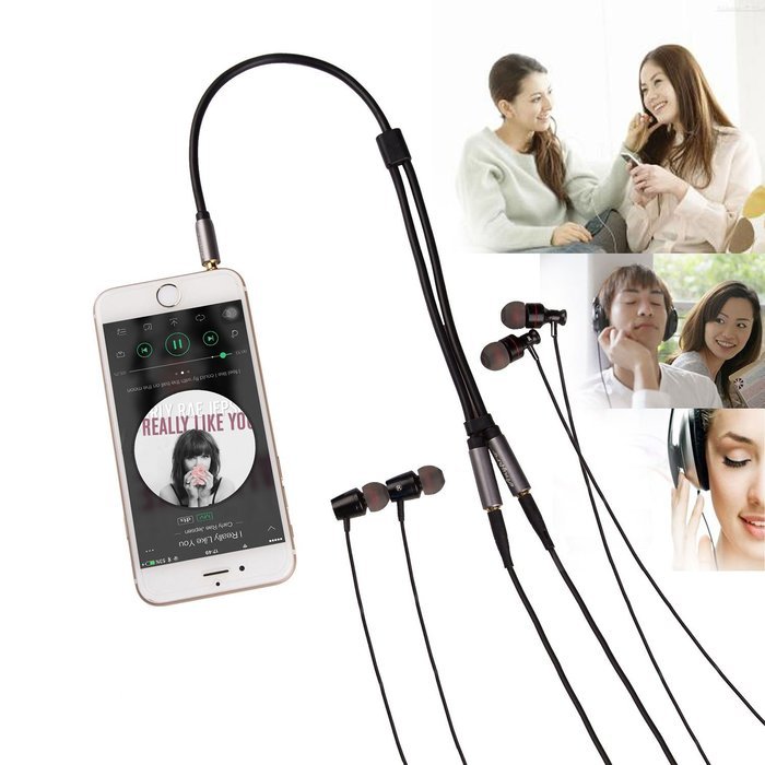 Anypro 3.5mm HiFi Auxiliary Audio Cable Bundle, Black (6Feet,3Feet,1Feet Splitter) N4