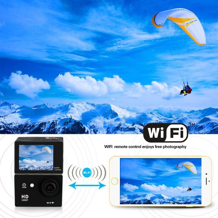Yuntab HD 1080P 30fps 12 Mega Pixels Sport Mini DV Action Camera 2.0" LCD 170&deg; Wide Angle Lens 30M Waterproof... N6