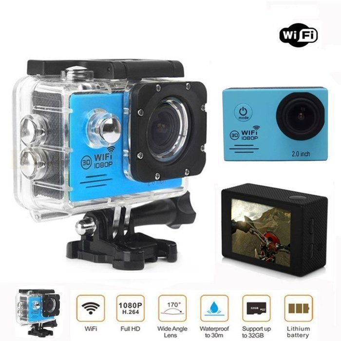 WONFAST Waterproof Novatek 96655 Solution WIFI 2.0"LCD 1080P HD 30Meter Underwater Diving Sports Action Video... N22