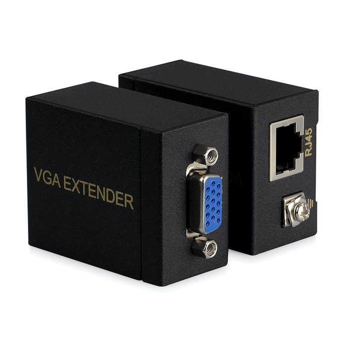 Alloet New RJ45 To VGA Signal Extender 60M Transmitter Receiver Adapter N2