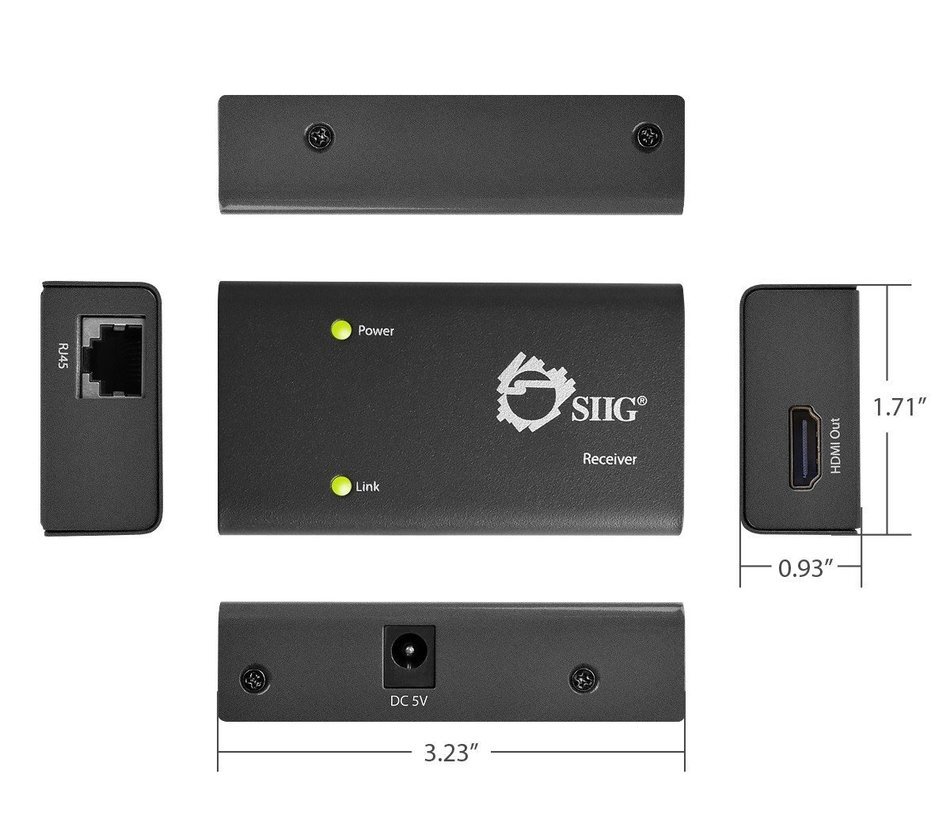 SIIG HDMI Extender over single Cat5e/6 with extra HDMI output - 196ft (CE-H22E11-S1) N8