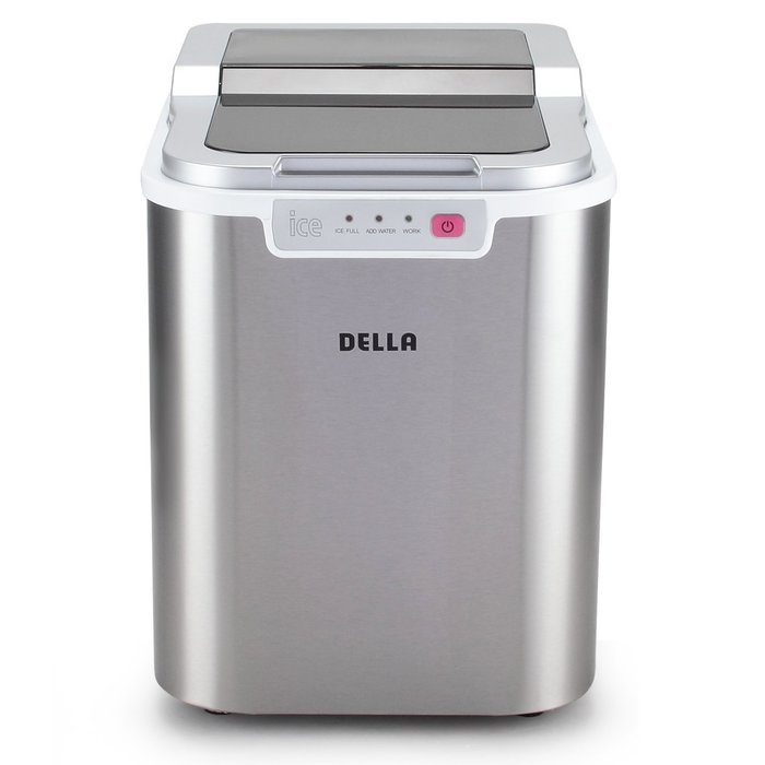 Della Portable Ice Maker Machine High Capacity, Yields up to 26 Pounds of Ice Daily -Silver N6