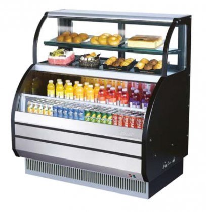 Turbo Air TOMW50SBSF 50" Combination Case with Refrigerated Top LED Lighting Stainless Steel Front Panel Efficient...