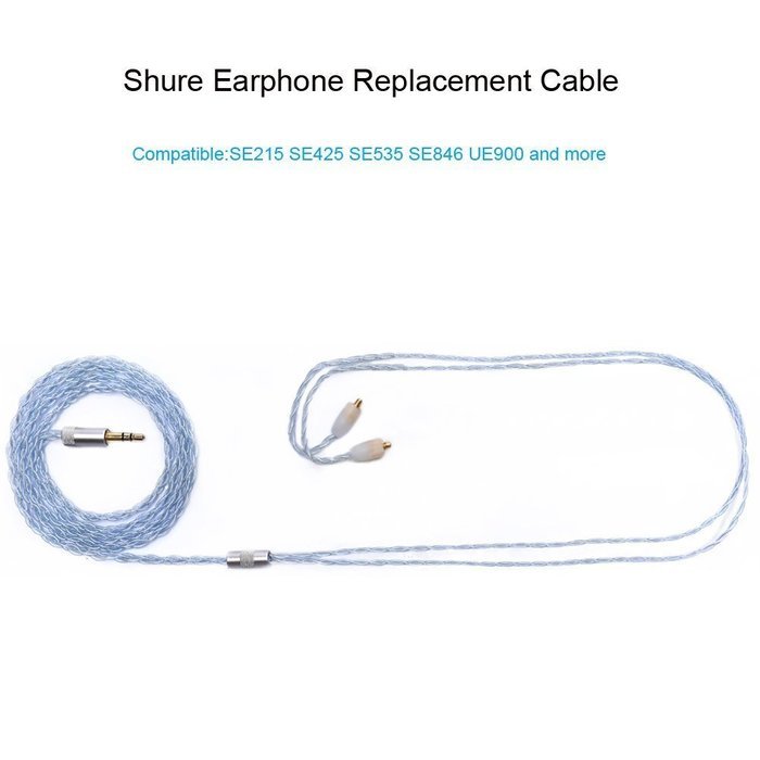 For SE215 SE425 SE535 SE846 UE900 Shure Headphone Replacement Cable 5N OCC Crystal Silver Plated DIY Cord for... N33
