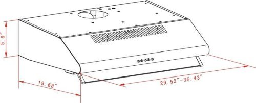 K-star K1030 Under Cabinet Range Hood 30" N5