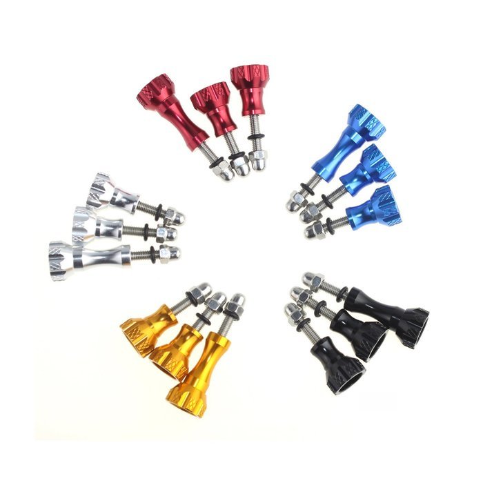 YUYIKES&trade; Aluminum Thumb Knob Stainless Bolt Nut Screw for GoPro Hero 4 3+ 3 2 1 Cameras Black N2