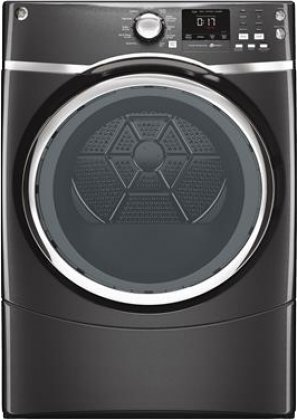 GE Diamond Gray Front Load Laundry Pair with GFWS1705HDG 27" Washer, GFDS175EHDG 27" Electric Dryer and GEFLSTACK... N3
