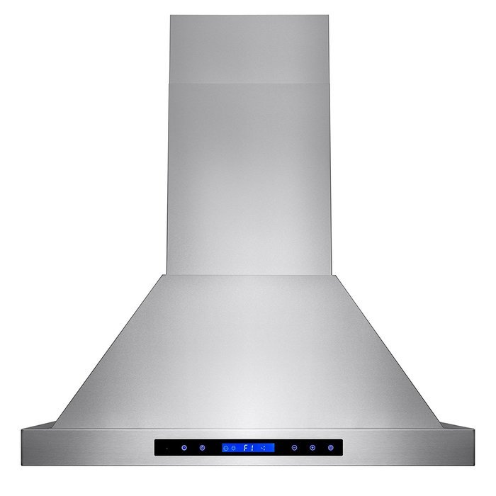 AKDY 30" Stainless Steel Wall Mount Halogen Light Kitchen Vent Cooking Fan Range Hood w/ Baffle Filters N7