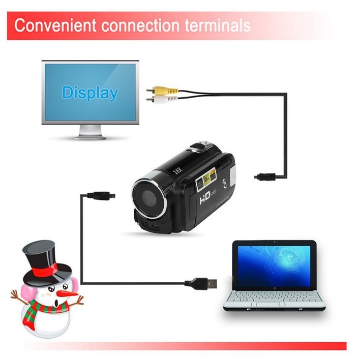 Digital Camera, Lary intel HD 1080P 16M 16X Digital Zoom Video Camcorder Camera DV 2.7 Inches TFT LCD Screen for...