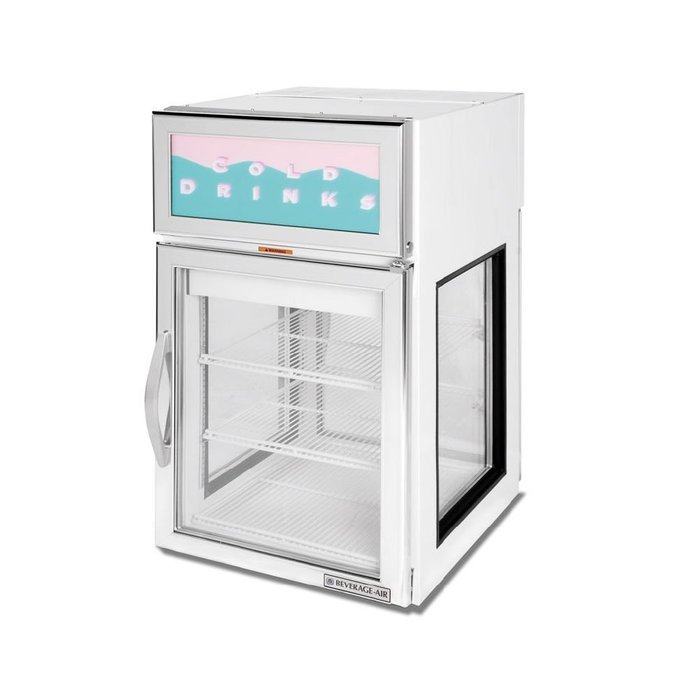 Beverage-Air CRD5GE-1W-G One Section Countertop Pass-Through Display Refrigerator with 2 Swing Glass Doors 5.5...