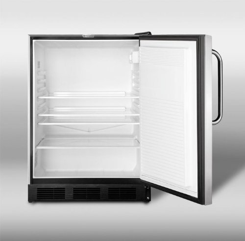 5.5 cu.ft Commercial Built In All-Refrigerator in All Stainless Steel and Lock FF7LBLCSS by Summit N3