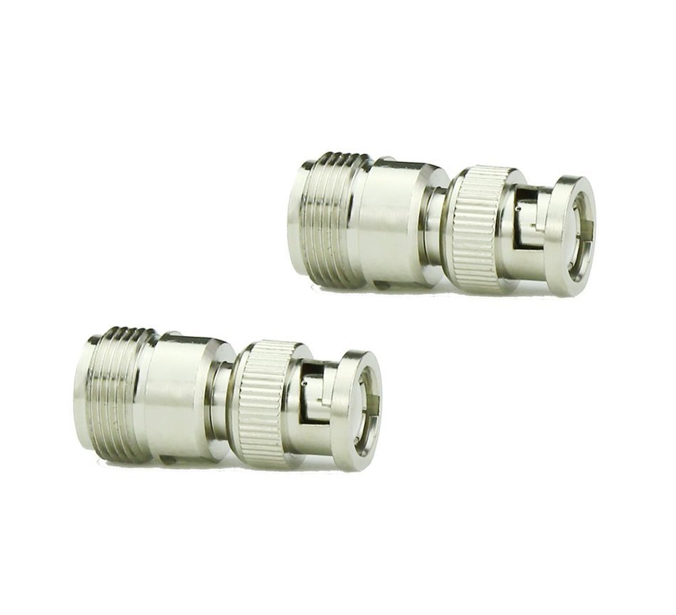 2pcs N Female To TNC Female RF Coaxial Adapter - 50 Ohm Connector For Antennas & Radios
