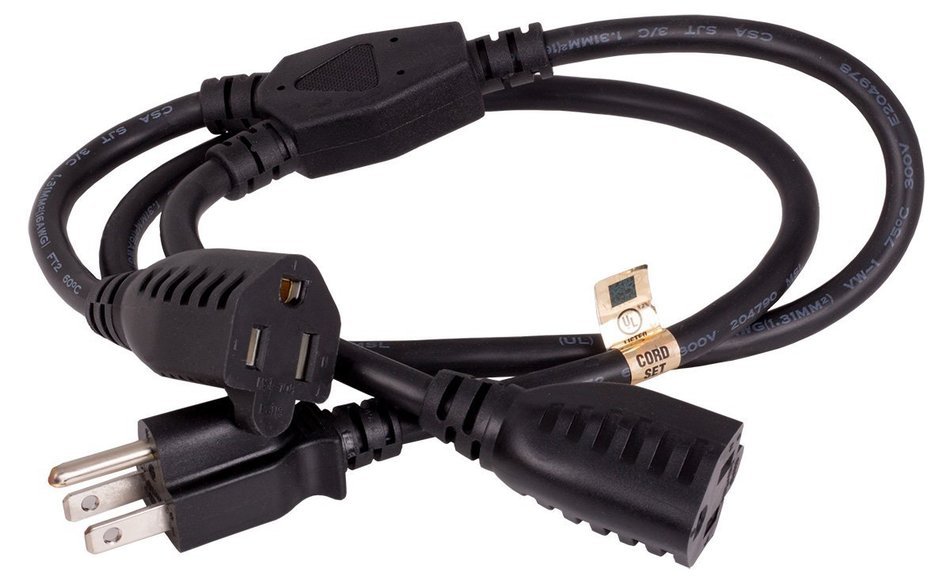 Cable Leader Power Cord Splitter Cable For 2 NEMA 5-15R to 1 NEMA 5-15P (14 inches / 14 AWG) N4