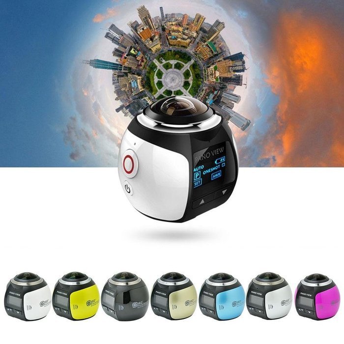 Palaris 360&deg; Mini WiFi Panoramic Video Camera 2448P 30fps 16MP Photo 3D VR Action Sports DV