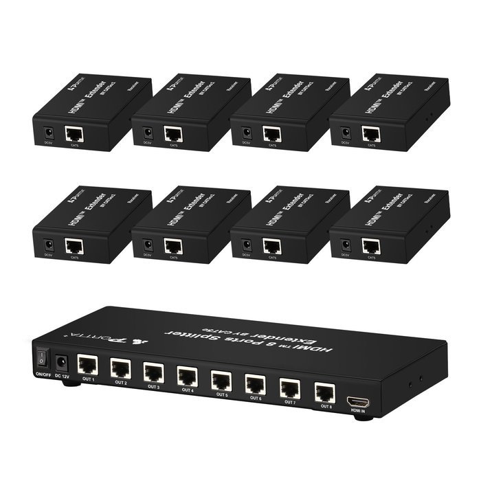 Portta PET0108 HDMI Splitter 8 Port 1x8 v1.3 support Full HD 1080p Deep Color HD Display on 8 TV N2