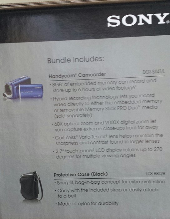 Sony DCRSX41/LBDL Blue Dual Flash Camcorder Kit with Bag