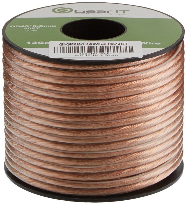 GearIT Pro 12AWG Gauge Speaker Wire, 100 Feet(30.48M), Clear N11