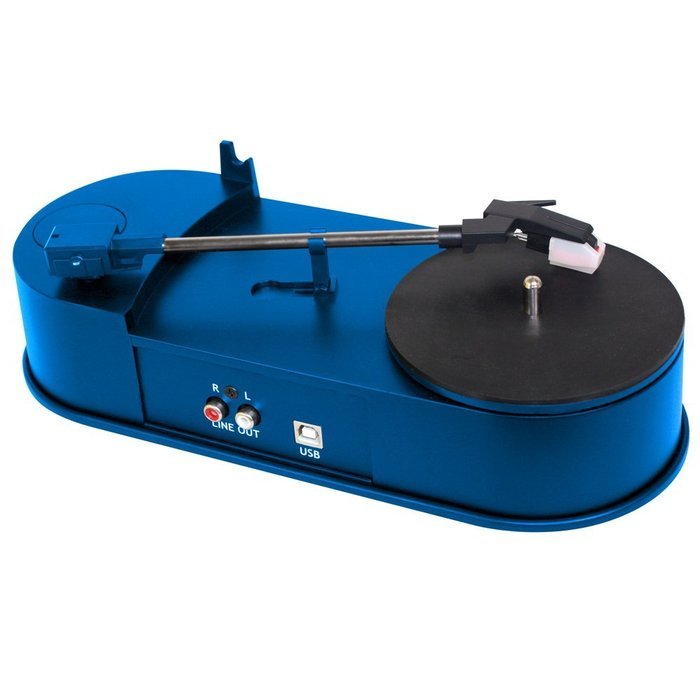 Vibe Sound VS-2006-MTS USB Mini Portable Turntable/Vinyl Archiver (Blue) - Rip Your Old Vinyl to MP3!