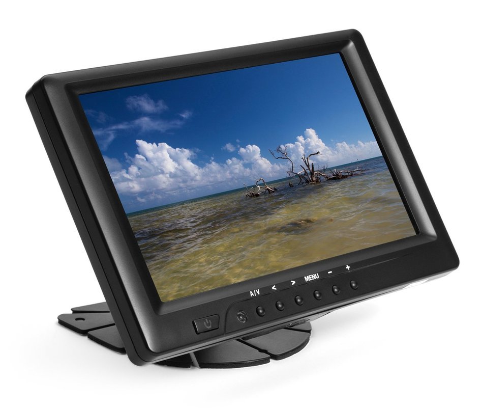 Preassembled Black Double Din LCD Frame with 7" Lilliput 669GL-70NP/C/T-HB-RV HDMI DVI High... N4