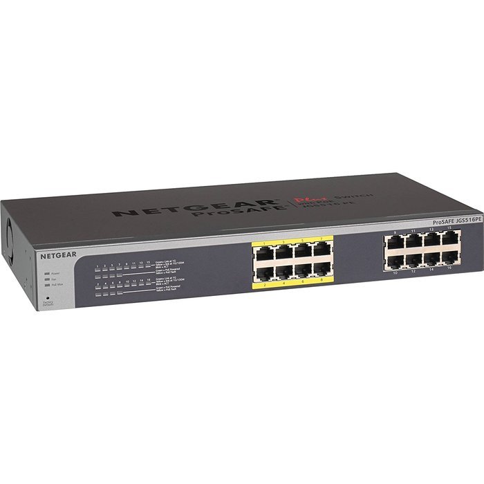 NETGEAR PROSAFE PLUS GB SWITCH WITH POE / JGS516PE-100NAS / by Netgear