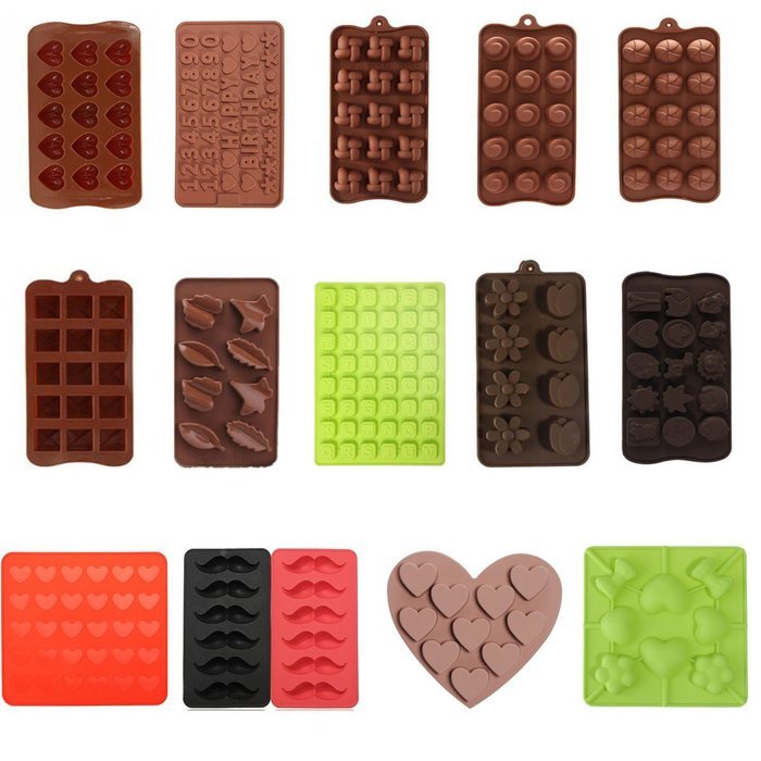 Candy Making Molds Sets Silicone Chocolate Biscuit Cookie Candy Mould Cake Jelly Ice Cube Tray Mold Tool Decorating...