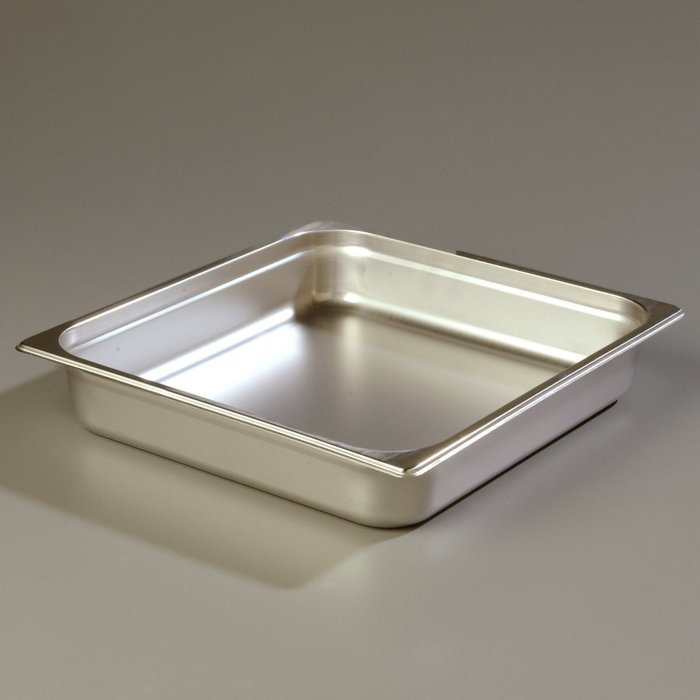 Carlisle 607232 Stainless Steel 18-8 DuraPan Light Gauge 2/3 Size Anti-Jam Food Pan, 6 quart Capacity, 2.5" x...