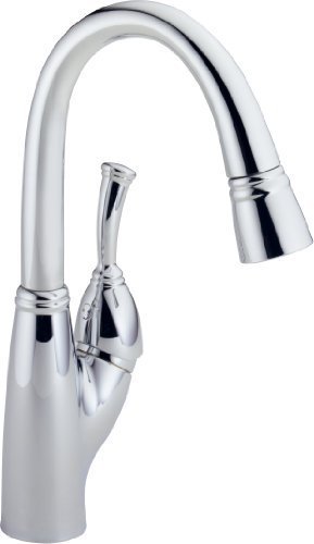 Delta 999-DST Allora Single Handle Pull-Down Bar/Prep Faucet, Chrome by DELTA FAUCET