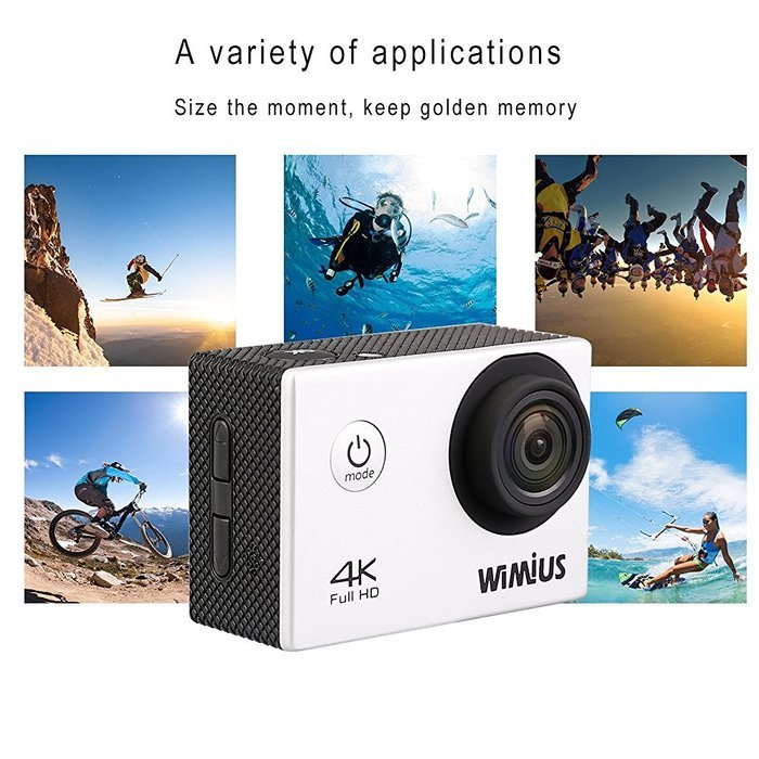 WiMiUS Q1 4K Wifi 131ft Waterproof Dash Camera With 16 MP,170&deg; Wide Angle, 2.0'' LCD Screen+20 All In One Kit... N6