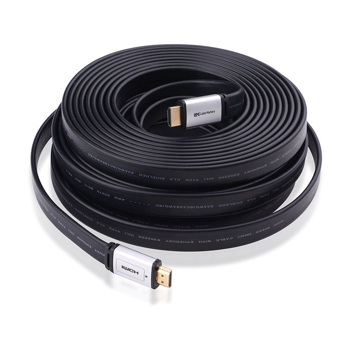 Cable Matters CL3 Rated (In-Wall Installation) Flat High Speed HDMI Cable with Ethernet 50 Feet - 3D and 4K Resolution... N6