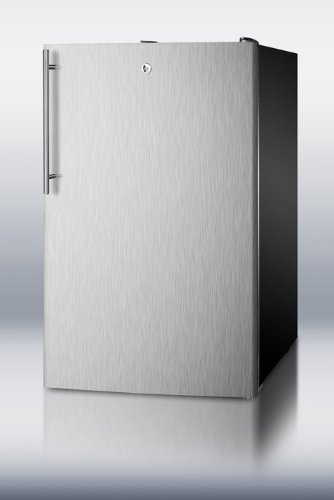 Summit FF521BL7SSHVADA: Commercially listed ADA Compliant 20" wide counter height all-refrigerator, auto defrost... N4