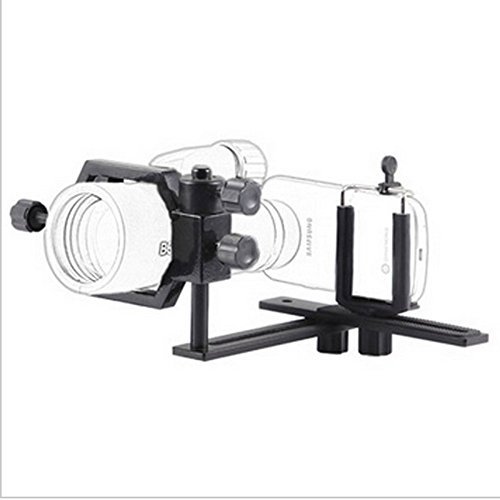 Fully Metal Telescope Camera Adapter Smartphone Adapter with 2 Phone Brackets for Telescope Microscope Binocular... N3