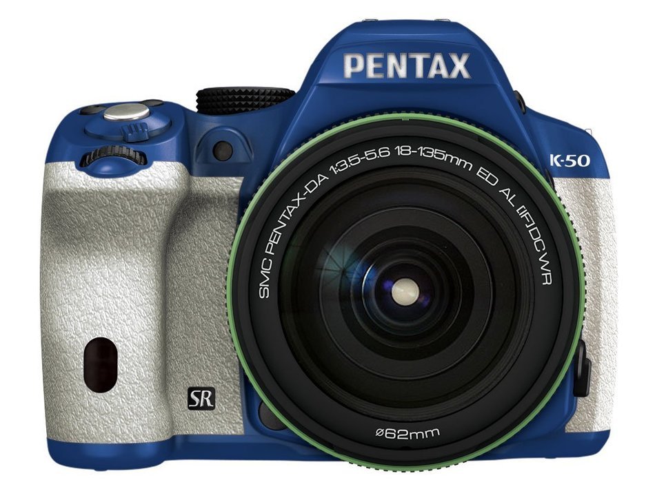 Pentax K-50 16MP Digital SLR 18-135mm Lens Kit BLUE/WHITE 047