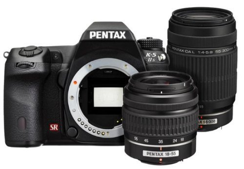 Pentax K-5 IIS 16.3 MP DSLR With 18-55mm DAL and 55-300 DAL lens kit (Black)