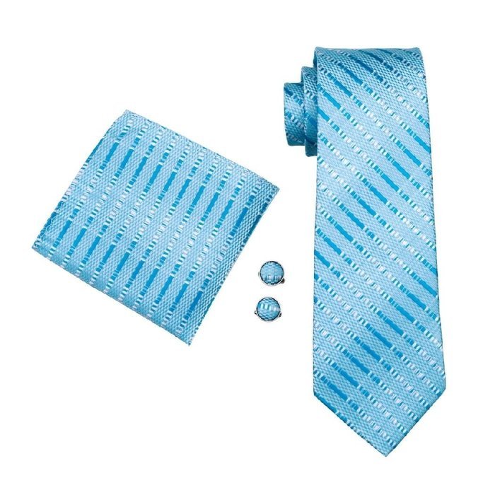 Dan Smatree Sky Blue Mens Ties Party Business Formal Meeting Wedding Necktie Jacquard