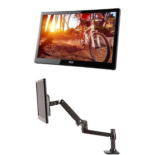 AOC e1659Fwu 16-Inch Ultra Slim 1366x768 Res 200 cd/m2 Brightness USB 3.0-Powered Portable... N3
