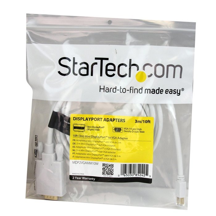 StarTech.com MDP2VGAMM6B 6-Feet Mini DisplayPort to VGA Adapter Cable for Mac/PC 1920x1200 - Black N12