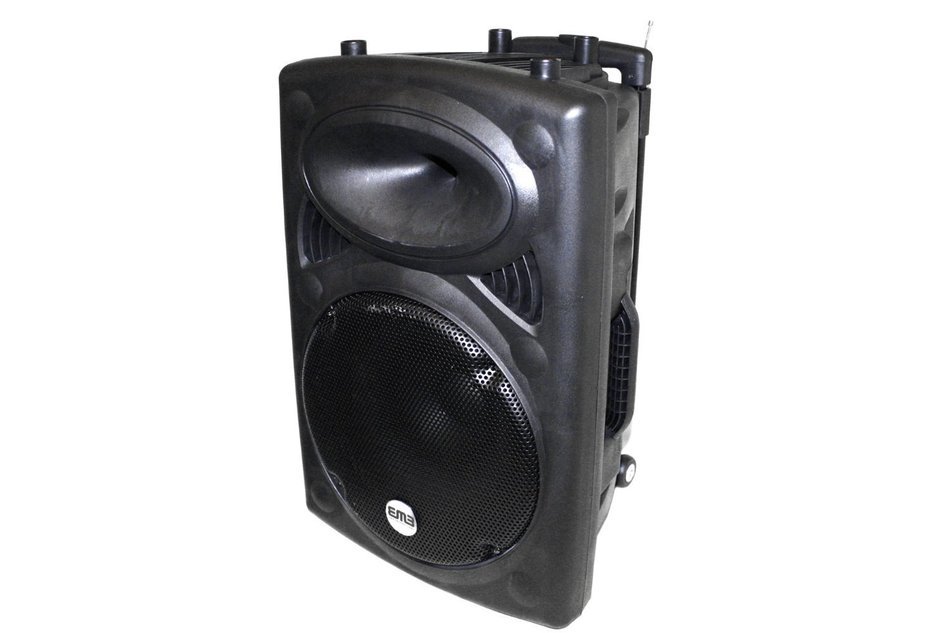 EMB PKL15 + Speaker Stand - 1700W 15" PA Rechargeable Speaker System w/ LED Lights - Built-in Bluetooth/SD/MMC...
