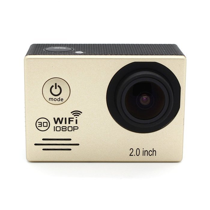 Generic Sports Action Camera Dual-band Wifi Hd 1080p 2.0 Inch 170 Degree Wide Angle Lens 30m Waterproof (Gold) N4