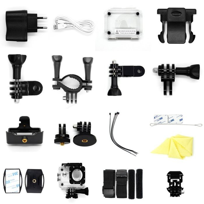 Generic Sports Action Camera Dual-band Wifi Hd 1080p 2.0 Inch 170 Degree Wide Angle Lens 30m Waterproof (Gold) N5