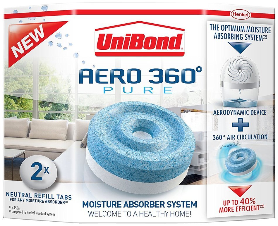 Henkel 1807921 UniBond Aero 360 Moisture Absorber Refills, Pack of 2 N2