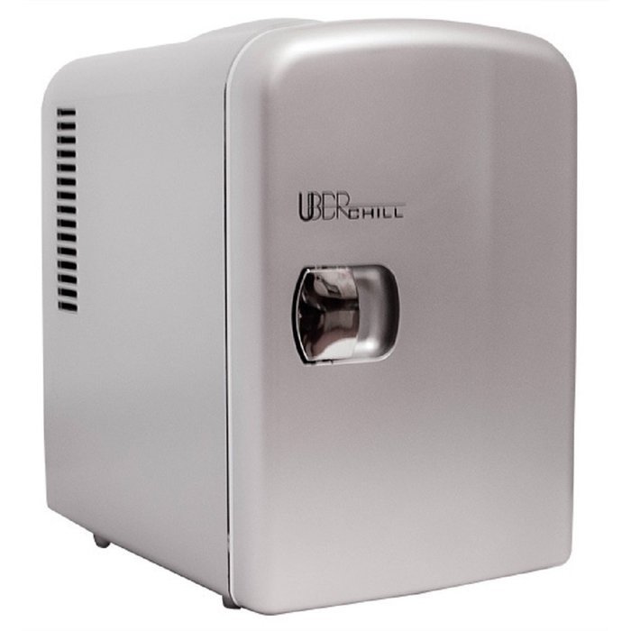 Uber Appliance UB-CH1 Uber Chill 6 can retro personal mini fridge for bedroom, office or dorm (Gun Metal (silver)) N8