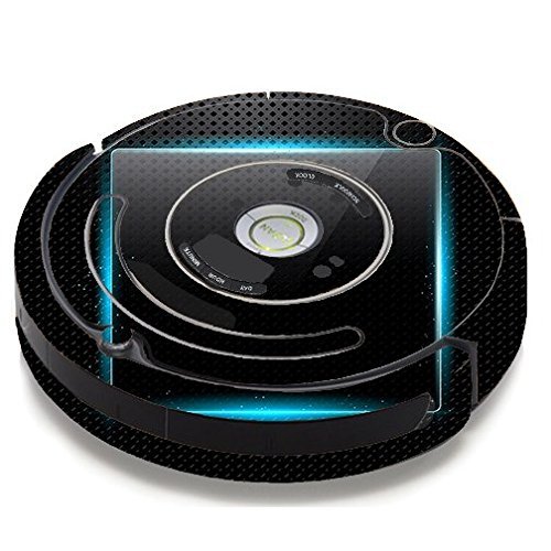 Skin Decal Vinyl Wrap For IRobot Roomba 650 655 Vacuum / Glowing Blue Tech