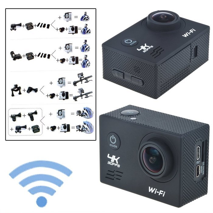 ABLEGRID&reg; AG9000X 30-meter Waterproof 16MP 2.0 inch WIFI Ultra-HD 4K Sports Action Camera with 170&deg; wide Angle... N13