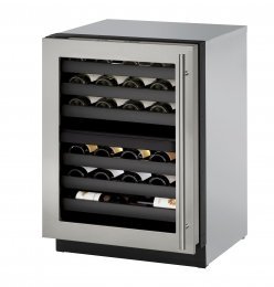 U-Line U3024ZWCS00B 24" Modular 3000 Series Built In Wine Captain Model With 43 Wine Bottles Capacity: Stainless...