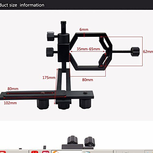 Fully Metal Telescope Camera Adapter Smartphone Adapter with 2 Phone Brackets for Telescope Microscope Binocular... N6