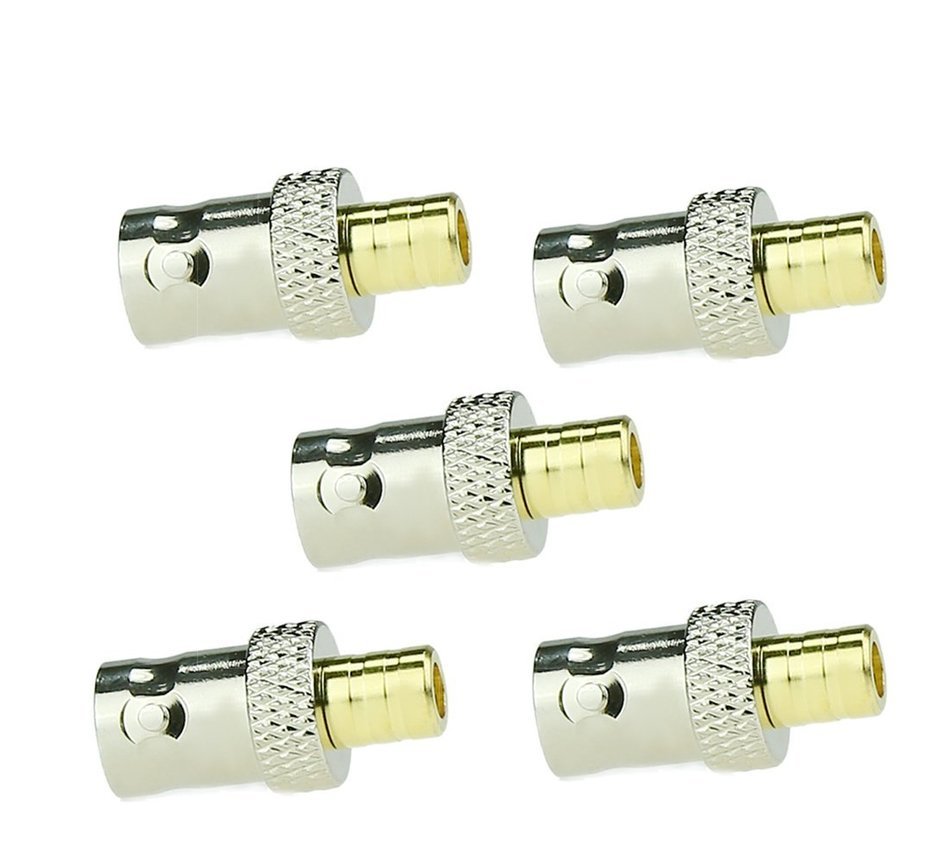 3-Pack RF Coaxial Coax Adapter BNC Female to SMB Female Connector N5