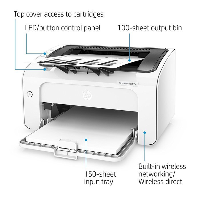 HP LaserJet Pro M12w Wireless Printer (T0L46A)
