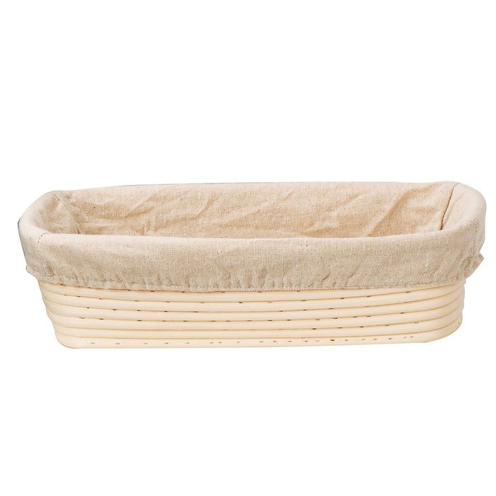 Kootips 17.7 inch Oval Shaped Banneton Brotform Bread Dough Proofing Rising Rattan Basket & Liner Combo N3