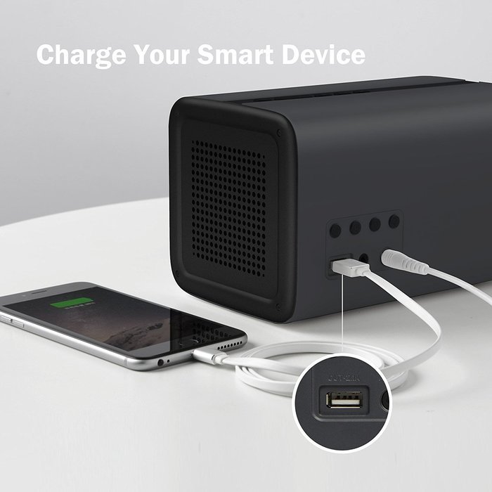 GGMM E3 Wireless WiFi/ Bluetooth Speaker with LED Alarm Clock & Smart USB Charging port, Featuring Airplay, DLNA... N18