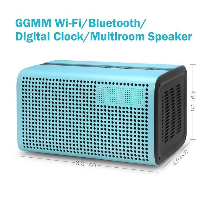 GGMM E3 Wireless WiFi/ Bluetooth Speaker with LED Alarm Clock & Smart USB Charging port, Featuring Airplay, DLNA... N20